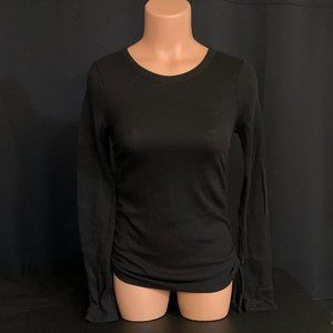 Victoria's Secret PINK Waffle Knit Long Sleeve Ruched Tee Adjustable Length NWT